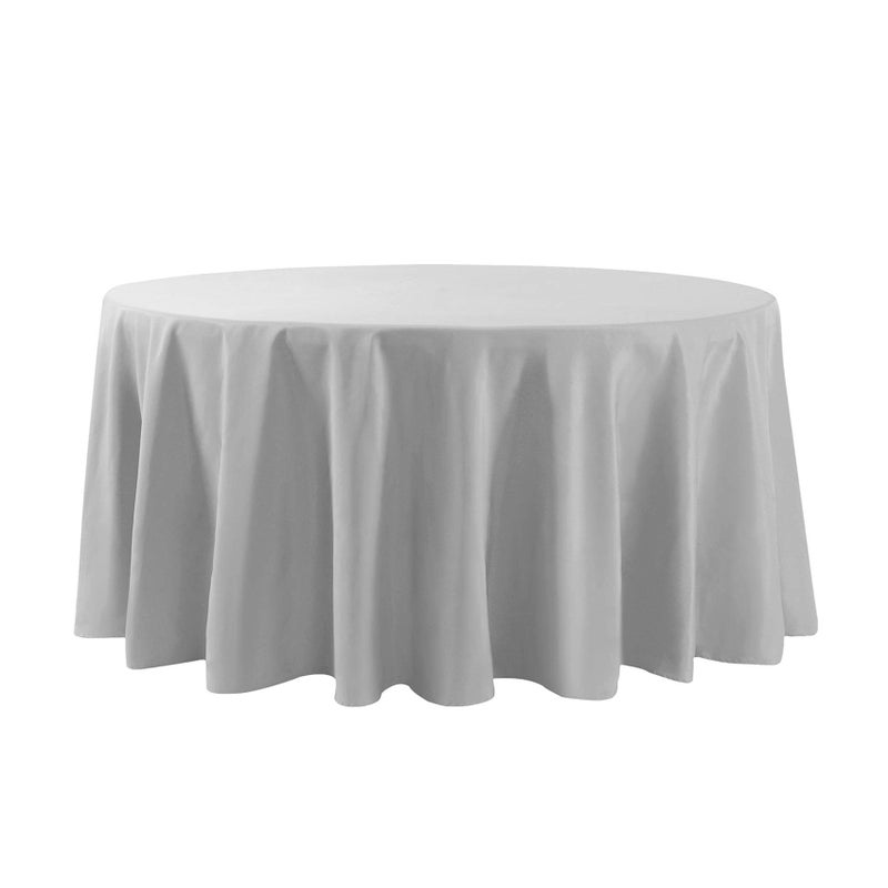 Cupuamon 120 inch Round Tablecloth Washable Polyester Table Cloth Decorative Table Cover for Wedding Party Dining Banquetï¼ˆ120 inch,Silverï¼‰ - Image 2